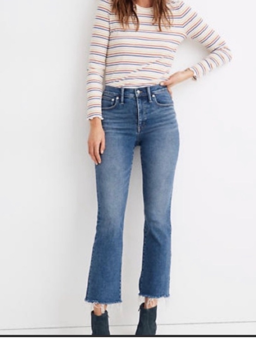 Madewell Cali Demi-Boot Jeans 32 raw hem